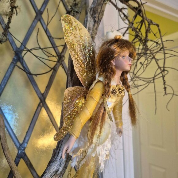 Vintage Gold & Yellow Fairy Ornament - Picture 9 of 16